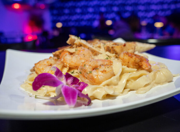 Shrimp pasta dish at Cleveland dinner