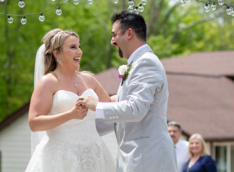 Couple dance at their wedding