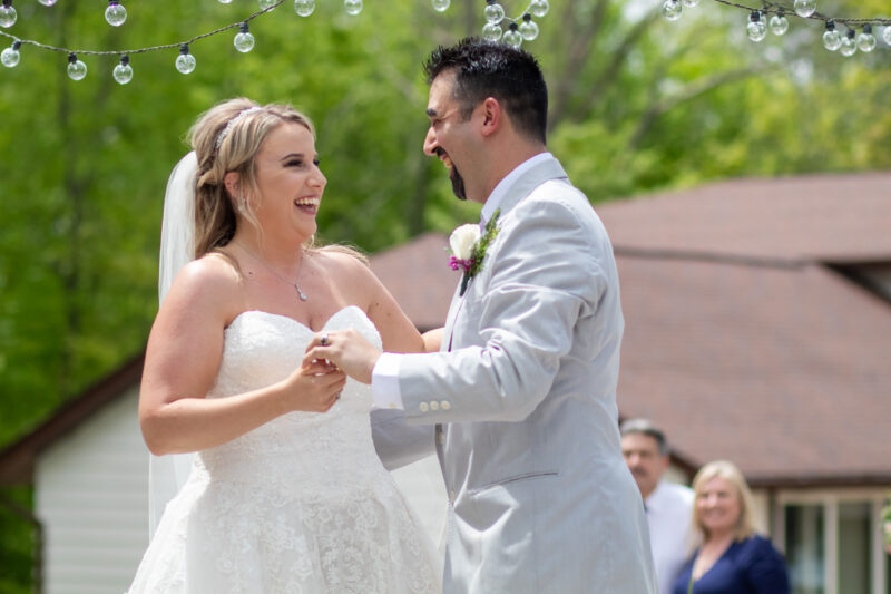 Couple dance at their wedding