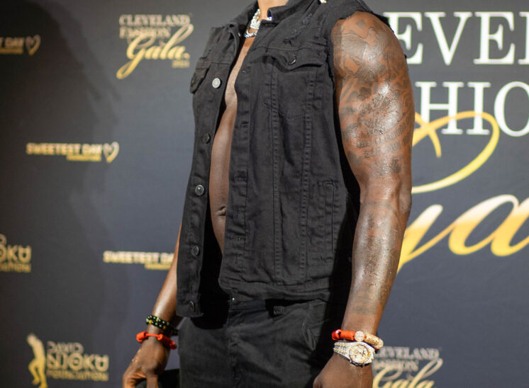 David Njoku of the Cleveland Browns at fashion show