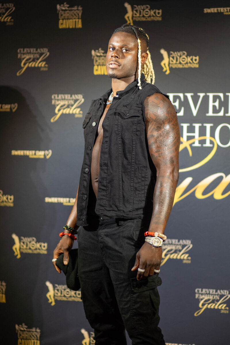 David Njoku of the Cleveland Browns at fashion show