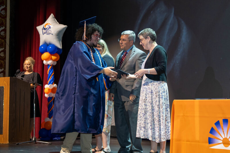 High school senior receives diploma