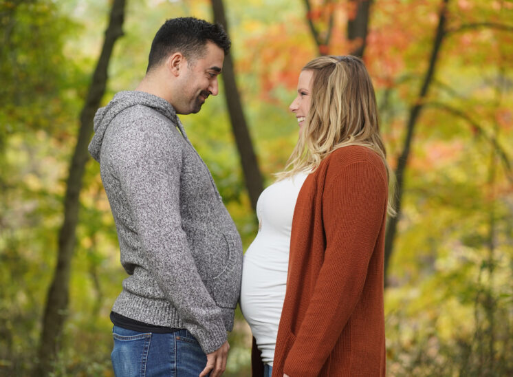 mom and dad to be bump bellies