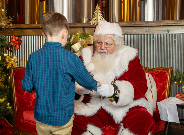 Santa talks with little boy