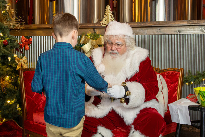 Santa talks with little boy