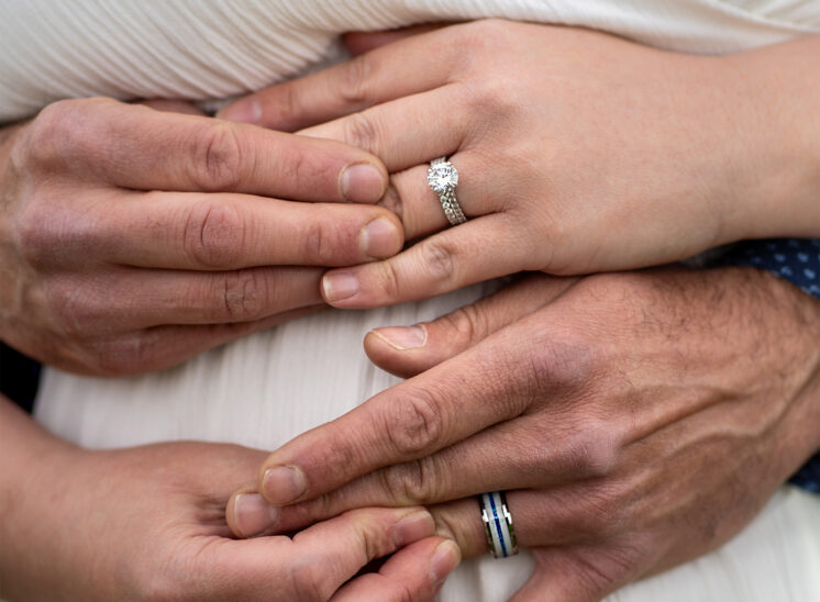Wedding photo of hands and rings