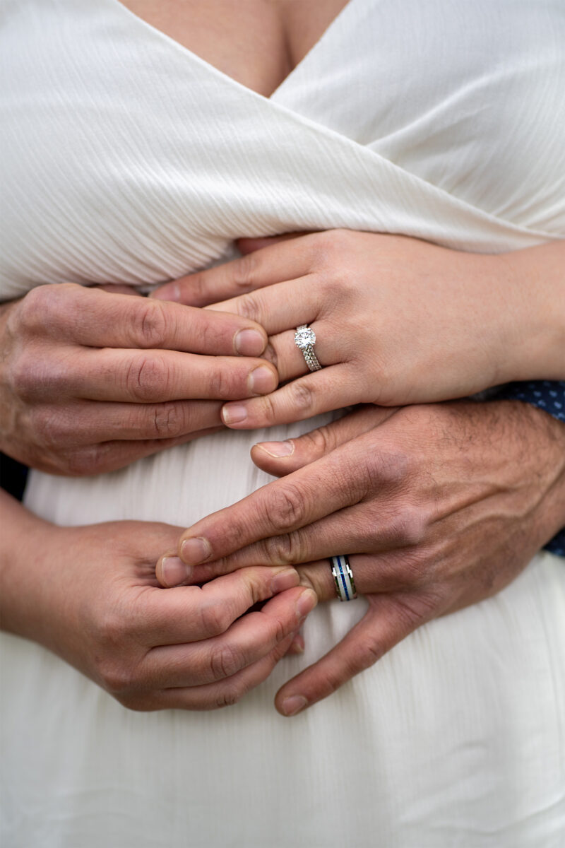 Wedding photo of hands and rings