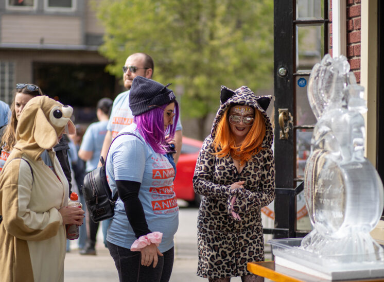 Women dressed up for Cleveland Animals Bar Crawl