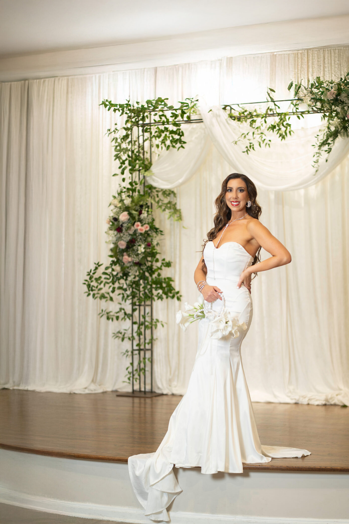 Bride to be poses for bridal photos